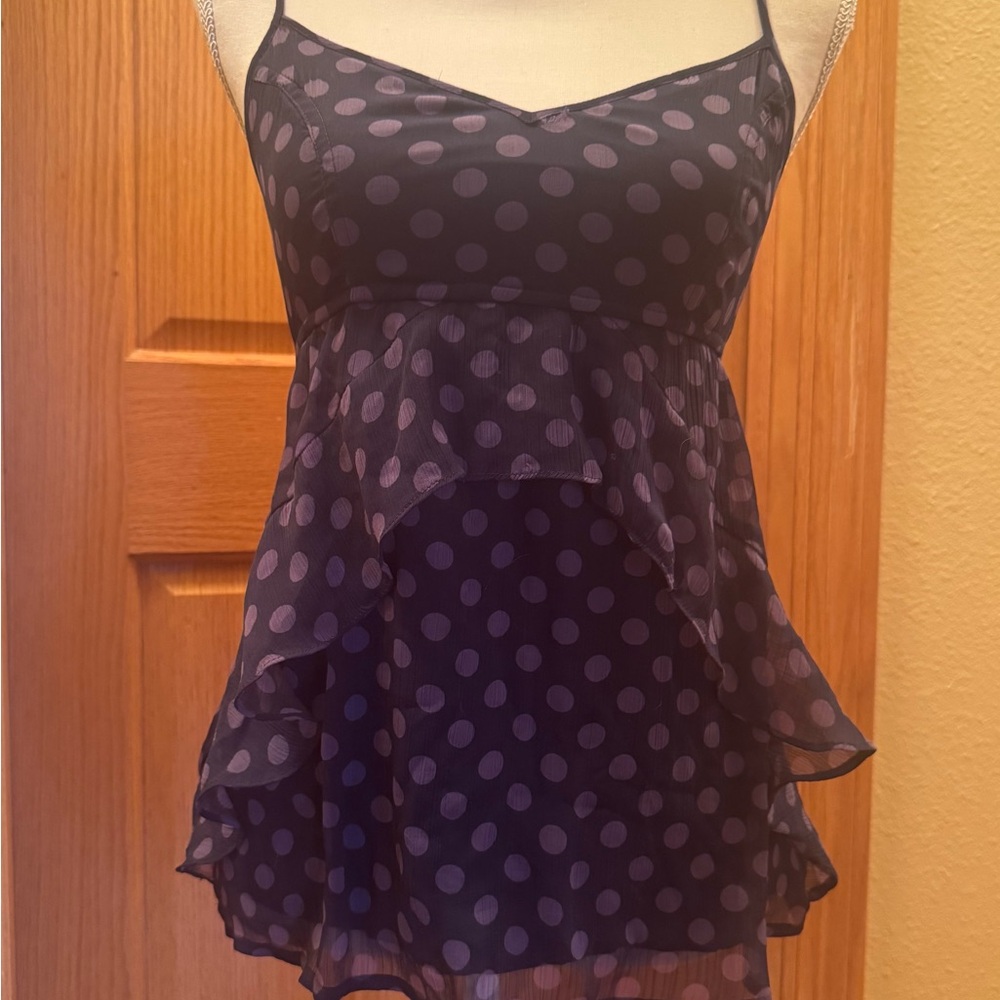 American Eagle Outfitters Black Polka Dot Top